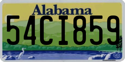 AL license plate 54CI859