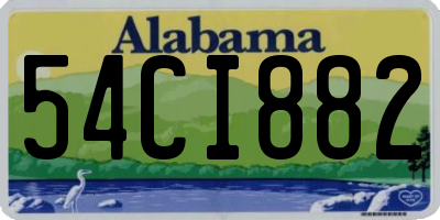 AL license plate 54CI882