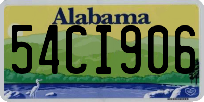 AL license plate 54CI906