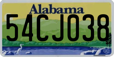 AL license plate 54CJ038