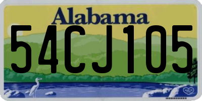 AL license plate 54CJ105