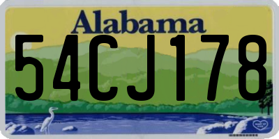 AL license plate 54CJ178