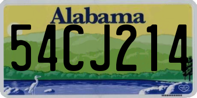 AL license plate 54CJ214