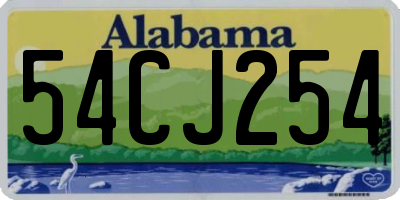 AL license plate 54CJ254