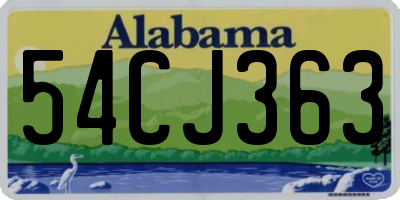 AL license plate 54CJ363