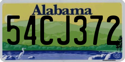 AL license plate 54CJ372