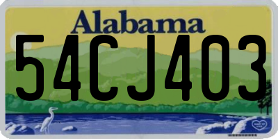 AL license plate 54CJ403
