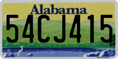 AL license plate 54CJ415
