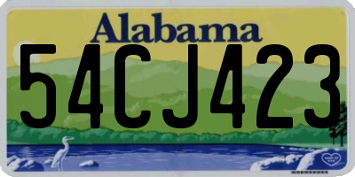 AL license plate 54CJ423