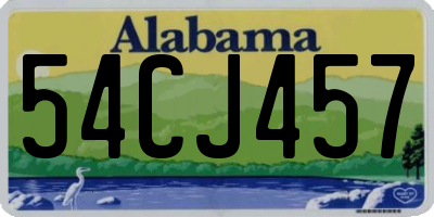 AL license plate 54CJ457