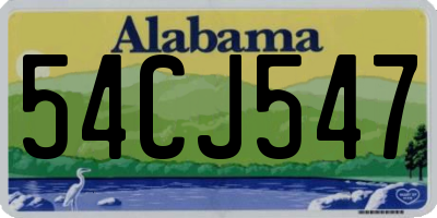 AL license plate 54CJ547