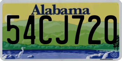 AL license plate 54CJ720