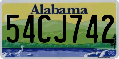 AL license plate 54CJ742