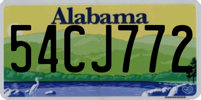 AL license plate 54CJ772