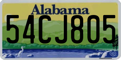 AL license plate 54CJ805