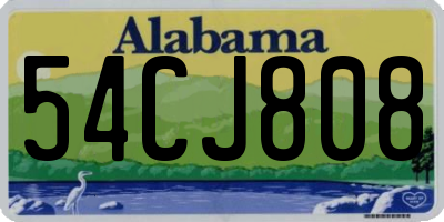 AL license plate 54CJ808