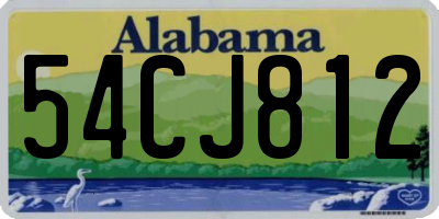 AL license plate 54CJ812