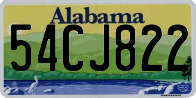 AL license plate 54CJ822