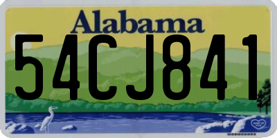 AL license plate 54CJ841