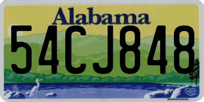 AL license plate 54CJ848