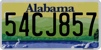 AL license plate 54CJ857