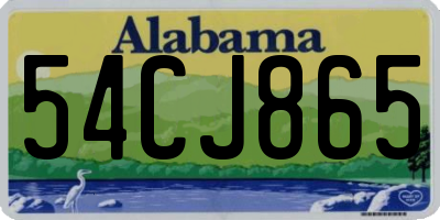 AL license plate 54CJ865
