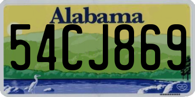AL license plate 54CJ869