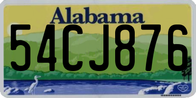 AL license plate 54CJ876