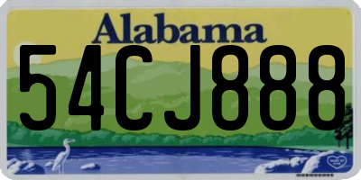 AL license plate 54CJ888