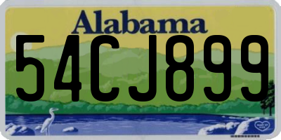 AL license plate 54CJ899