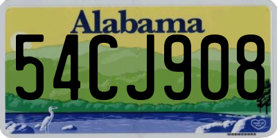 AL license plate 54CJ908