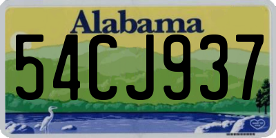 AL license plate 54CJ937