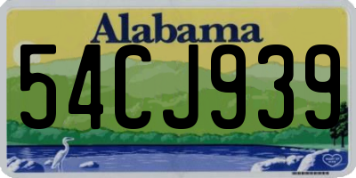 AL license plate 54CJ939
