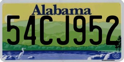 AL license plate 54CJ952