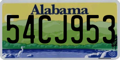 AL license plate 54CJ953