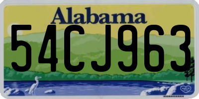 AL license plate 54CJ963