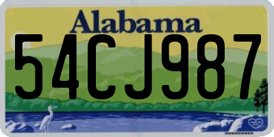 AL license plate 54CJ987