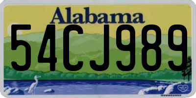 AL license plate 54CJ989