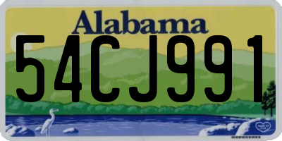 AL license plate 54CJ991
