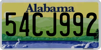 AL license plate 54CJ992
