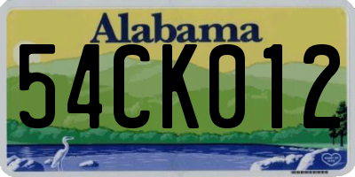 AL license plate 54CK012