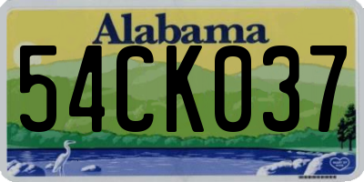 AL license plate 54CK037