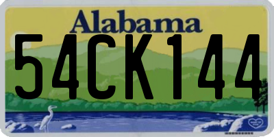 AL license plate 54CK144