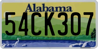 AL license plate 54CK307