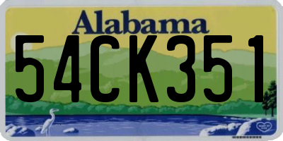 AL license plate 54CK351
