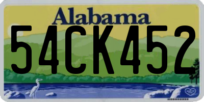 AL license plate 54CK452