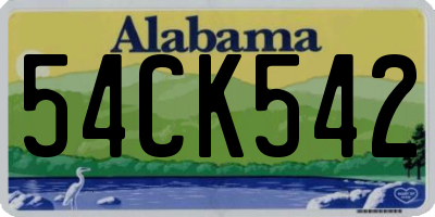 AL license plate 54CK542