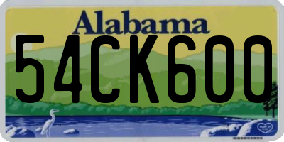 AL license plate 54CK600