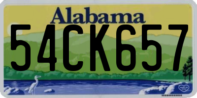 AL license plate 54CK657