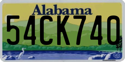 AL license plate 54CK740